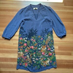 Moulinette Soeurs silk forest creature dress, XS